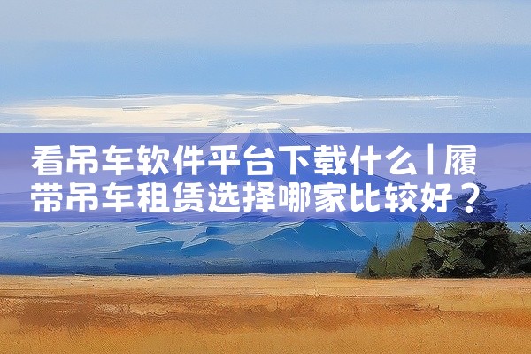 看吊车软件平台下载什么