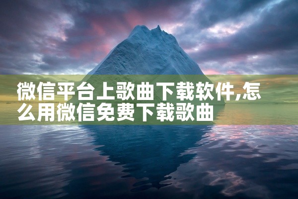 微信平台上歌曲下载软件